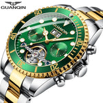 2019 New GUANQIN Clock Automatic diving watch mechanical swimming waterproof Tourbillon style clock men luxury relogio masculino