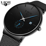 LIGE Mens Watches Top Luxury Brand Men Fashion Business Watch Casual Analog Quartz Wristwatch Waterproof Clock Relogio Masculino
