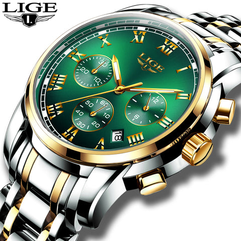 Relojes Hombre 2019 LIGE New Watches Men Luxury Brand Chronograph Male Sport Watches Waterproof Stainless Steel Quartz Men Watch