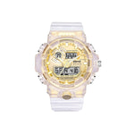 Fashion Sports Couple Watch Creative Dual Display Transparent Watches For Lovers Waterproof Auto Date Couples Wrist Watch Gift