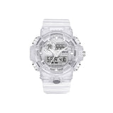Fashion Sports Couple Watch Creative Dual Display Transparent Watches For Lovers Waterproof Auto Date Couples Wrist Watch Gift
