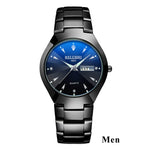 Top Quality Tungsten Steel Black Wrist Watch for Men and Women Bracelet