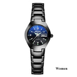 Top Quality Tungsten Steel Black Wrist Watch for Men and Women Bracelet