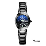 Top Quality Tungsten Steel Black Wrist Watch for Men and Women Bracelet