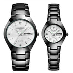 Top Quality Tungsten Steel Black Wrist Watch for Men and Women Bracelet