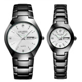 Top Quality Tungsten Steel Black Wrist Watch for Men and Women Bracelet