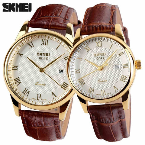 fashion casual watch full steel date women lover couple 30m waterproof wristwatches