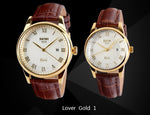 fashion casual watch full steel date women lover couple 30m waterproof wristwatches