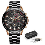 LIGE 2020 nuevos relojes de moda para hombre con Acero Inoxidable marca superior de lujo deportes cronógrafo reloj de cuarzo hombres Relogio Masculino