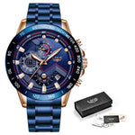 LIGE 2020 nuevos relojes de moda para hombre con Acero Inoxidable marca superior de lujo deportes cronógrafo reloj de cuarzo hombres Relogio Masculino