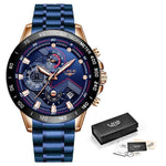 LIGE 2020 nuevos relojes de moda para hombre con Acero Inoxidable marca superior de lujo deportes cronógrafo reloj de cuarzo hombres Relogio Masculino