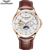 GUANQIN 2019 business watch men Automatic Luminous clock men Tourbillon waterproof Mechanical watch top brand relogio masculino