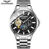 GUANQIN 2019 business watch men Automatic Luminous clock men Tourbillon waterproof Mechanical watch top brand relogio masculino
