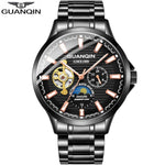 GUANQIN 2019 business watch men Automatic Luminous clock men Tourbillon waterproof Mechanical watch top brand relogio masculino