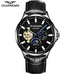 GUANQIN 2019 business watch men Automatic Luminous clock men Tourbillon waterproof Mechanical watch top brand relogio masculino