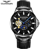 GUANQIN 2019 business watch men Automatic Luminous clock men Tourbillon waterproof Mechanical watch top brand relogio masculino