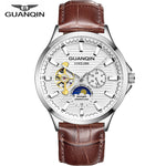 GUANQIN 2019 business watch men Automatic Luminous clock men Tourbillon waterproof Mechanical watch top brand relogio masculino