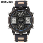 BOAMIGO Mens Watches Top Luxury Brand Men Sports Watches Men's Quartz LED Digital 3 Clock man Male Wrist Watch relogio masculino